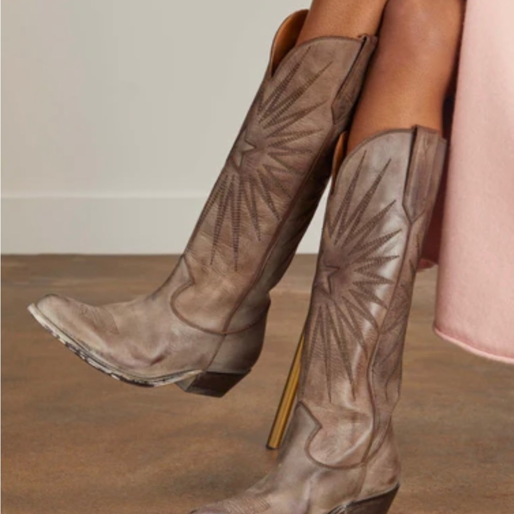 Golden Goose Wish Star Leather High Boot in Brown